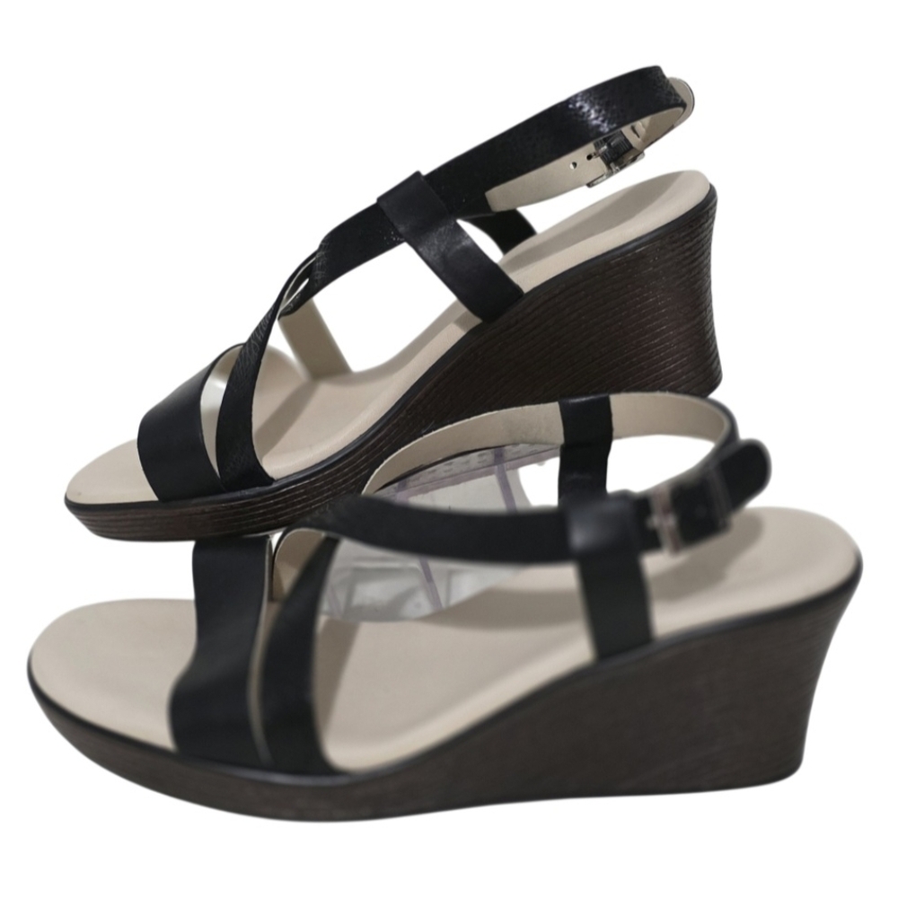 SAS Delight Cross Strap Wedge Sandal 8 1/2 WW NWOT Black - Picture 15 of 16